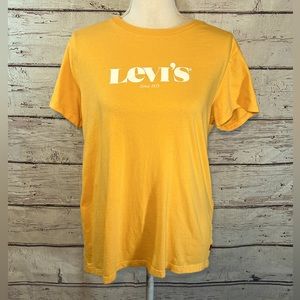 LEVI'S 100% Cotton T-Shirt Yellow-Large